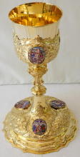 Solid silver gilt antique Augsburg Chalice.